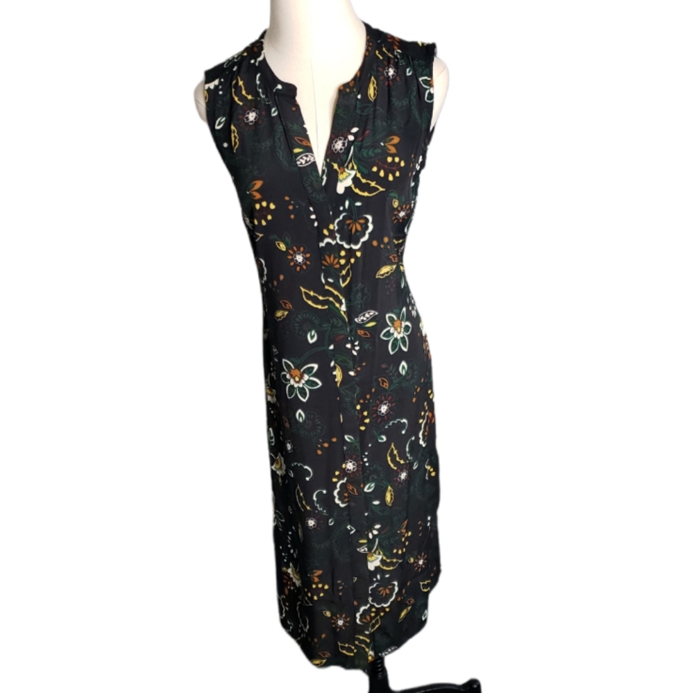 Midi Skeeveless Marks & Spencer Abstract Floral Viscose Shift Dress UK size 10